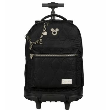 Imagem de Mala com Rodas e Alça Escolar 17T Mickey Teen New Puffer Preta 15090 - Xeryus