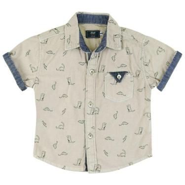 Imagem de Camisa Infantil Look Jeans Dinossauro Caqui - 01 - CAQUI-Masculino