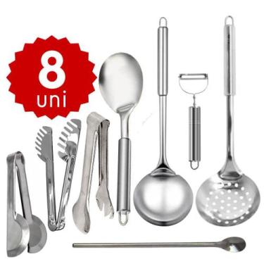 Imagem de Kit Conjunto de Utensílios de Cozinha com Pegador Massa Salada Univers
