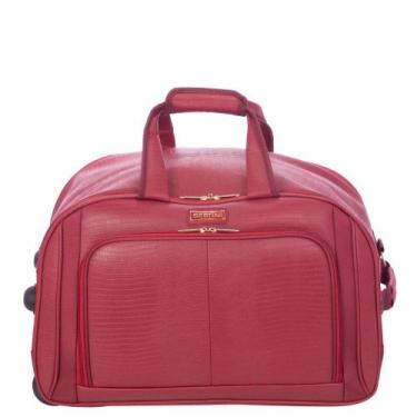 Imagem de Sacola com Carrinho Média Croco 4T - Vinho - Sestini, Vinho