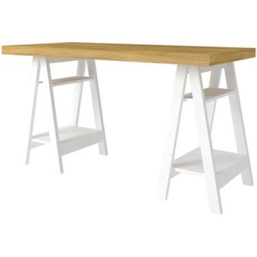 Imagem de Escrivaninha Art II Mesa estilo Cavalete com Prateleiras - Artany, Olm