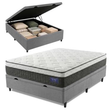 Imagem de Cama Box Baú Colchão Casal Molas Ensacadas Euro In Atlantic 138x188x69