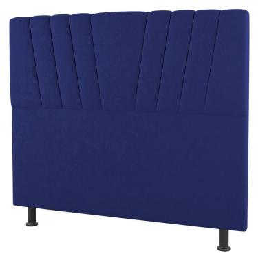 Imagem de Cabeceira Cama Box Casal King Size Dublin 195cm Suede Azul - Desk Design