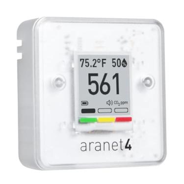 Imagem de SAF Aranet4 Home: Monitor de qualidade do ar interno sem fio para escritório ou escola (CO2, temperatura, umidade e mais) portátil, alimentado por bateria, tela E-Ink, aplicativo para configuração e histórico de dados