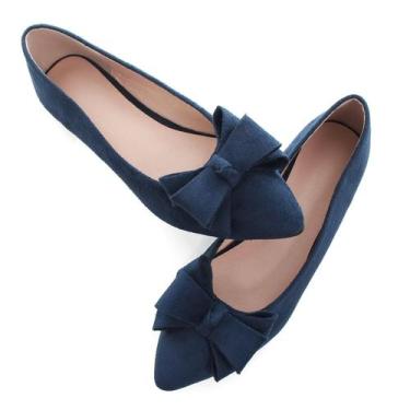 Imagem de Sapatilhas de balé SAILING LU femininas em camurça azul marinho tamanh