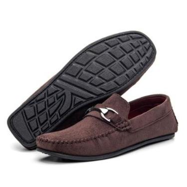 Imagem de Mocassim Masculino Estilo Sapatalha Em Camurça Casual Com Metal-Masculino
