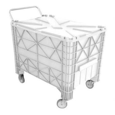 Imagem de Carrinho para Lixo e Carga Carrinho Caixa Completa Lixo Carga 370 l Branco para Coleta...