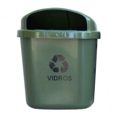 Imagem de Cesto para Coleta Seletiva Cesto Individual 40 l para Poste Ou Parede com Tampa Preto H...