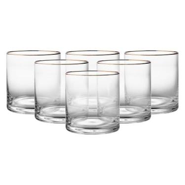 Imagem de Jogo 6 copos baixos Larus cristal gold rim 410ml -Bohemia, 3 meses por