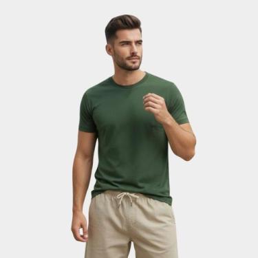 Imagem de Camiseta Masculina 100% Algodão Básica Premium Medson Cor:Verde escuro