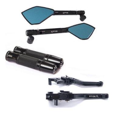 Imagem de Kit Manete Manopla Retrovisor Xj6 Fazer 600 Mt-07 Mt-09 - NoBrand, Pre