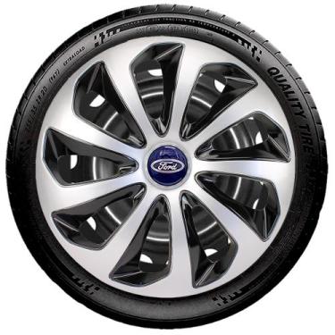 Imagem de Calota 14 Velox Silver Black Ford Fiesta Focus Ka Novo - Elitte