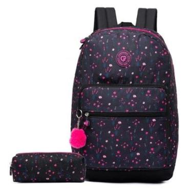 Imagem de Kit Mochila Estojo Escola Faculdade Trabalho Notebook-Feminino