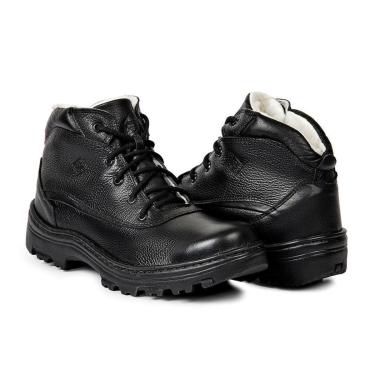 Imagem de Bota Oslo Berlim para Neve em Couro Forrada com Lã e Impermeável Masculina-Masculino