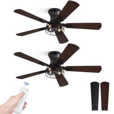 Imagem de Ventilador de Teto Fanbulous 42" com Hélices Duplas em Preto Rústico