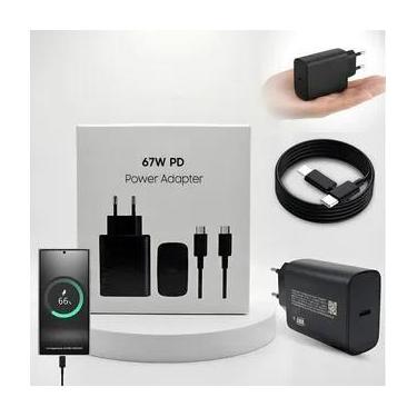 Imagem de Carregador Turbo 67w Pd Usb-c + Cabo Para Samsung S25 Z Fold Preto USB