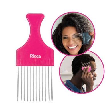 Imagem de Pente Garfo Cachos Dente Metal Cabelos Cacheados Afro Black Power Ricc