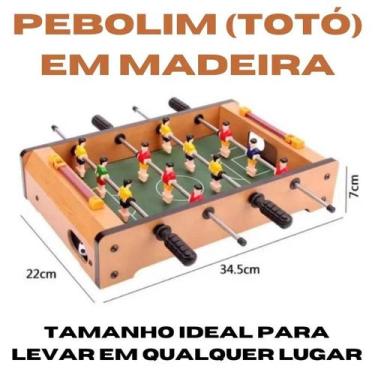 Imagem de Mini pebolim totó futebol mesa compacto brinquedo portátil - Útil Ferr