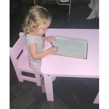 Imagem de Mesa com 1 cadeira infantil mdf indicada ate 5 anos - LOREN.LOKE, Rosa