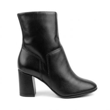 Imagem de Bota Lara Rosa Milena Couro Salto Bloco Conforto Feminino -, 38, Preto