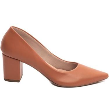 Imagem de Scarpin Feminino Sapato Salto Médio Baixo Grosso Bico 6,5 cm - Torrice