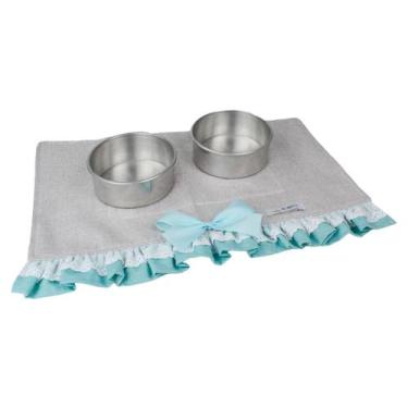 Imagem de Jogo Americano Porta Comedouro Realeza Azul - Bonito Pra Cachorro