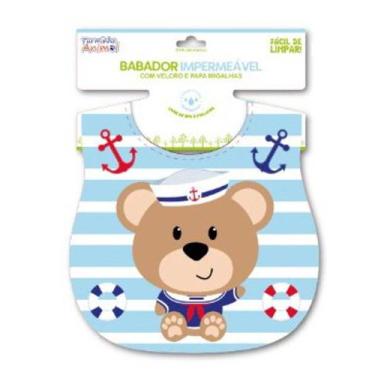 Imagem de Babador Impermeável Com tiras autocolantes e Papa Migalhas  Turminha A