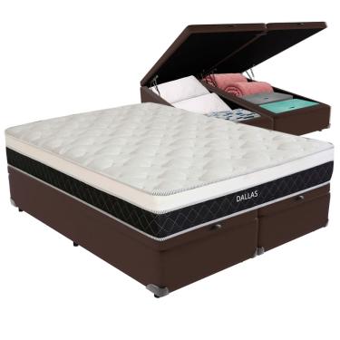 Imagem de Cama Box Baú Queen e Colchão Dallas Molas V-TECH