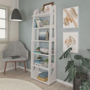 Imagem de Estante Floripa 6 Nichos 5 Prateleiras MDF e MDP 60cm Branco Artely para Sala e Escritório