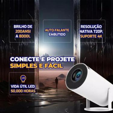 Imagem de Mini Projetor Portátil Smart WiFi Bluetooth HD 4K Bivolt para Cinema e