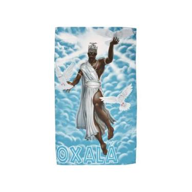 Imagem de Canga de praia Orixás em poliéster - Corpo Dourado Moda Praia, Oxalá, 