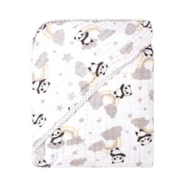 Imagem de TOALHA DE BANHO BEBE SOFT COM CAPUZ BUBLIM cor: leão - INCOMFRAL, pand