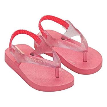 Imagem de Chinelo Infantil Feminino Ipanema Glitter Baby com Elástico, Pink, 20/