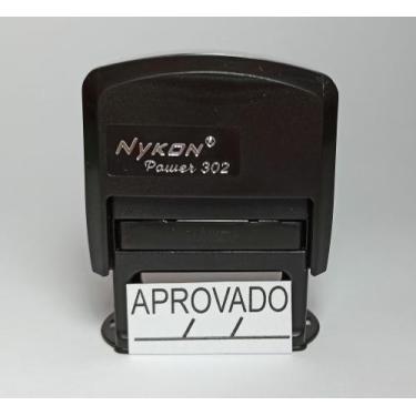 Imagem de Carimbo automático c/ a palavra APROVADO   C 3,7cm x 1,3cm - Nykon