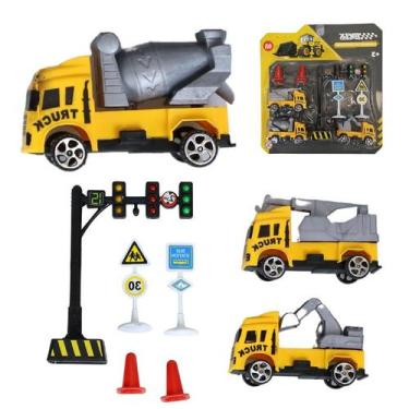 Imagem de Kit Brinquedo Caminhão Caçamba Construção Escavadera Guicho - Arktoys