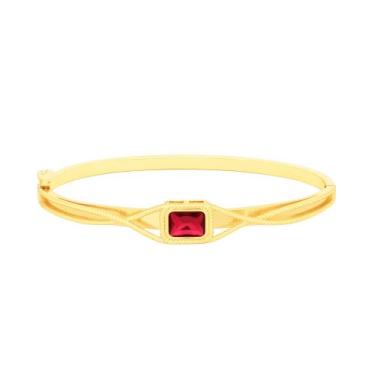 Imagem de Bracelete Pedra Central - Banhado em Ouro 18k - Tri Gata Semijoias