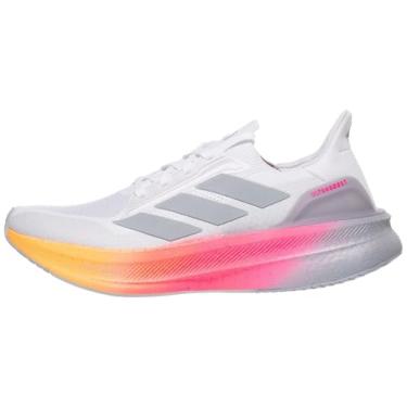 Imagem de Adidas Ultraboost 5X Tênis de corrida masculino, Calçado branco/prata halo/rosa lúcido, 44