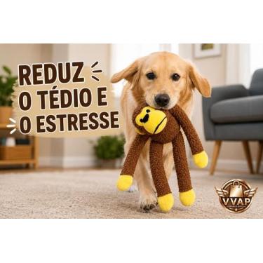 Imagem de Brinquedo Pet Macaco Pelúcia Com Apito 45cm Para Cachorro Gato Mordedo