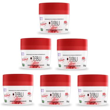 Imagem de Kit Desodorante Creme Antitranspirante Tabu Flores 55G C/ 6 unidades