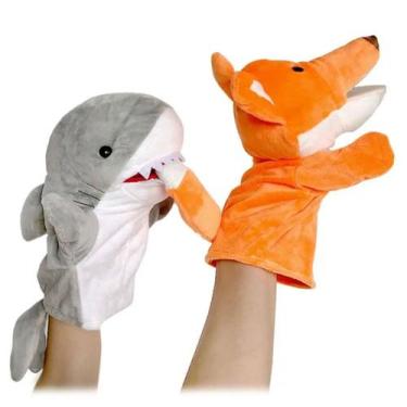Imagem de Fantoche Raposa de Pelúcia 25cm  Brinquedo Educativo e Divertido - wb