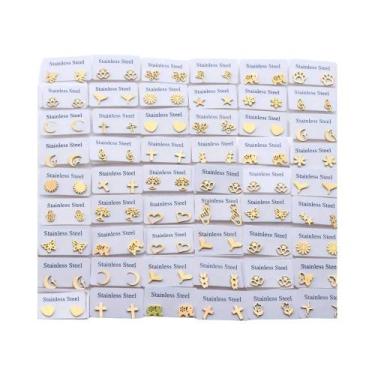 Imagem de Brincos De Aço Inoxidável Femininos Da Moda - 1020 Pares Com Estilos V