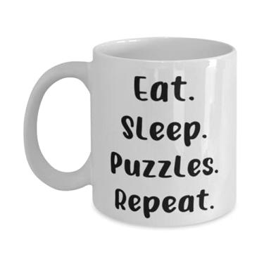 Imagem de Eat. Sleep. Puzzles. Repetir. 325 g Caneca 445 g, Quebra-cabeças Present de, Love Cup For Friends