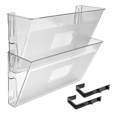 Imagem de Acrimet Organizador Modular A4 para Escritório, Escaninho de Parede em Plástico, Transparente Cristal, 2 Unidades, 867.1