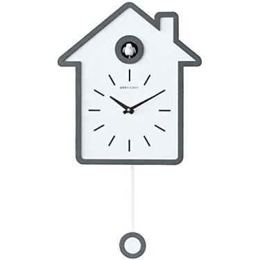 Imagem de Relógio de parede Swing mudo, simples relógio de cuco moderno, MDF +. Moda simples material abs, cinza (Color : Gray)
