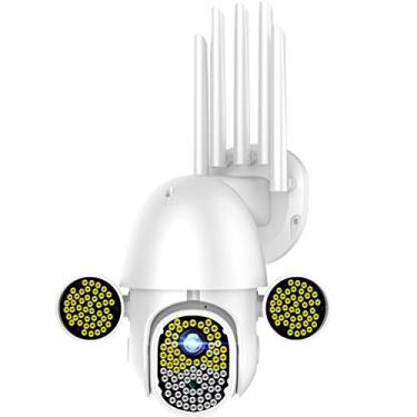 Imagem de Câmera de segurança externa com 172 LEDs, câmera IP vigilância Wi-Fi 1080P HD sem fio Pan Tilt com visão noturna em cores de 98 pés, áudio bidirecional IP66 à prova d'água