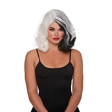 Imagem de Dreamgirl Peruca Glam Split Hues, Preto/branco, tamanho nico