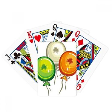 Imagem de DIYthinker Jogo de tabuleiro divertido de pôquer do Dia de São Patrício da Clover Balloon Ireland