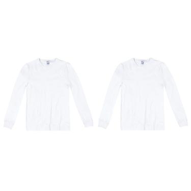 Imagem de Kit 2 Camisetas M. Longa Básica Algodão Unissex Nº 10 Ao 14