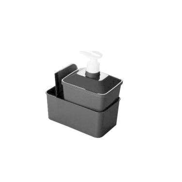 Imagem de Kit Suporte Porta Detergente Quadrado 600Ml Com Rodo Cozinha