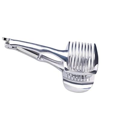 Imagem de Baoblaze Cortador de tomate Cortador de limão de liga de alumínio Pinças de frutas Suporte de cebola para cozinha comida caseira